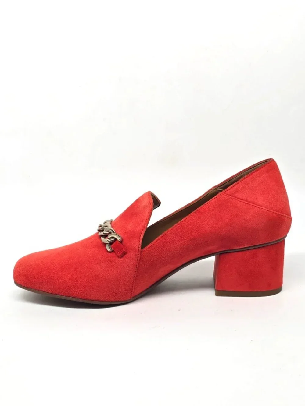Franco Sarto Layola Slip-on Loafer Red Suede Heels Casual Shoes Women's Size 7M